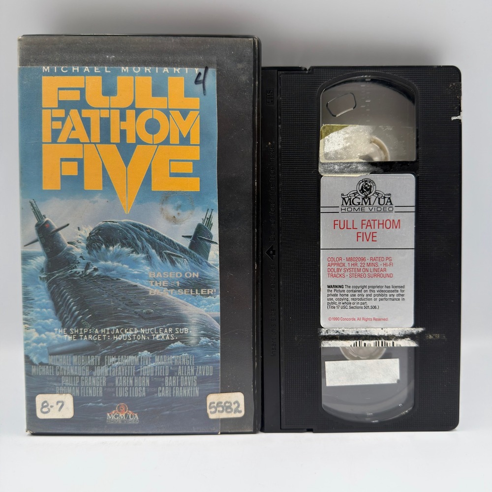 Full Fathom Five VHS 1990 Michael Moriarty Submarine Action Movie MGM UA
